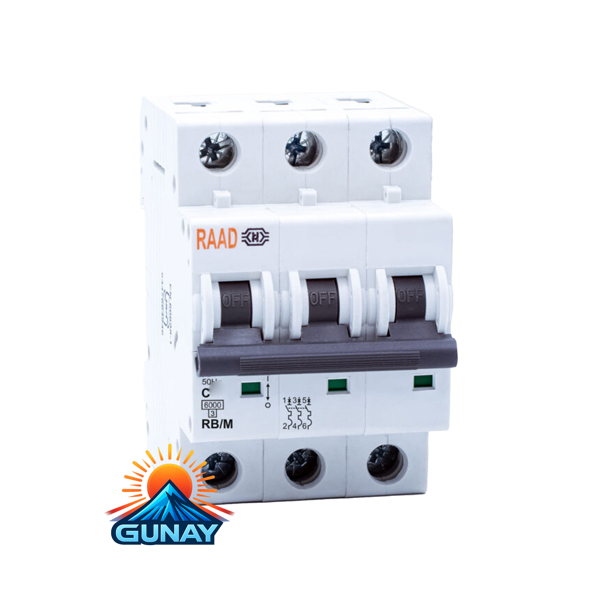 کلید مینیاتوری سه پل ( سه فاز ) 63 آمپر رعد الکتریک