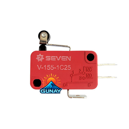 میکروسوئیچ ریز فیشی اهرم کوتاه قرقره دار مدل V-155 سون الکتریک